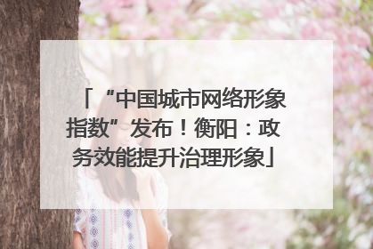 “中国城市网络形象指数”发布！衡阳：政务效能提升治理形象